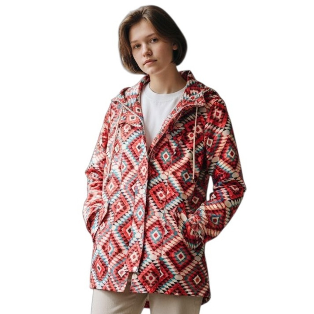 LOMAN Aztec Print Hooded Jacket Women's Size‎ XL